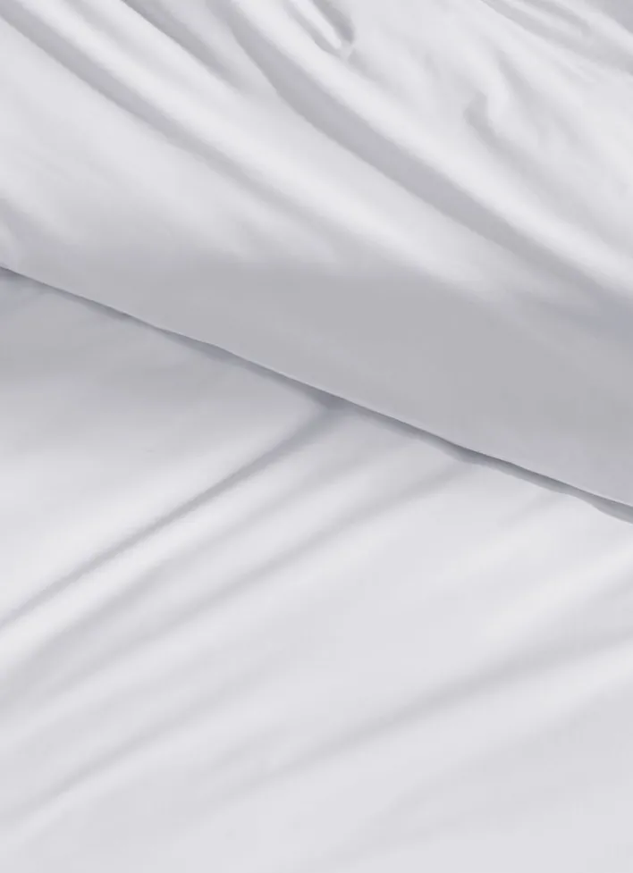 HOUSSE DE COUETTE UNIE EN PERCALE DE COTON BLANC