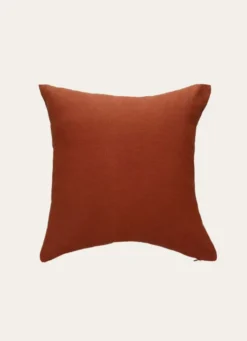 HOUSSE DE COUSSIN EN LIN LAVÉ MARRON