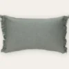 HOUSSE DE COUSSIN À FRANGES COTON ET LIN MOUSSE