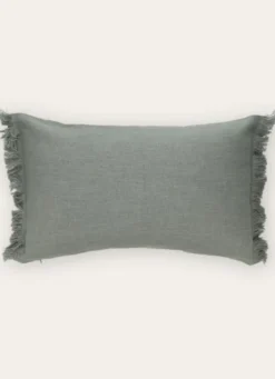 HOUSSE DE COUSSIN À FRANGES COTON ET LIN MOUSSE