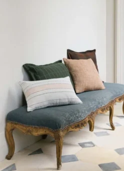 HOUSSE DE COUSSIN JACQUARD À CARREAUX VERT FONCE