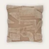 HOUSSE DE COUSSIN MOTIF GÉOMÉTRIQUE TUFTÉ BEIGE