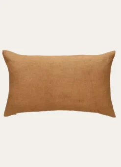 HOUSSE DE COUSSIN RECTANGULAIRE EN LIN LAVÉ CAMEL