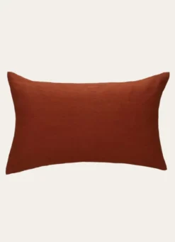 HOUSSE DE COUSSIN RECTANGULAIRE EN LIN LAVÉ BRUN