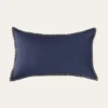 HOUSSE DE COUSSIN RECTANGULAIRE EN LIN BLEU