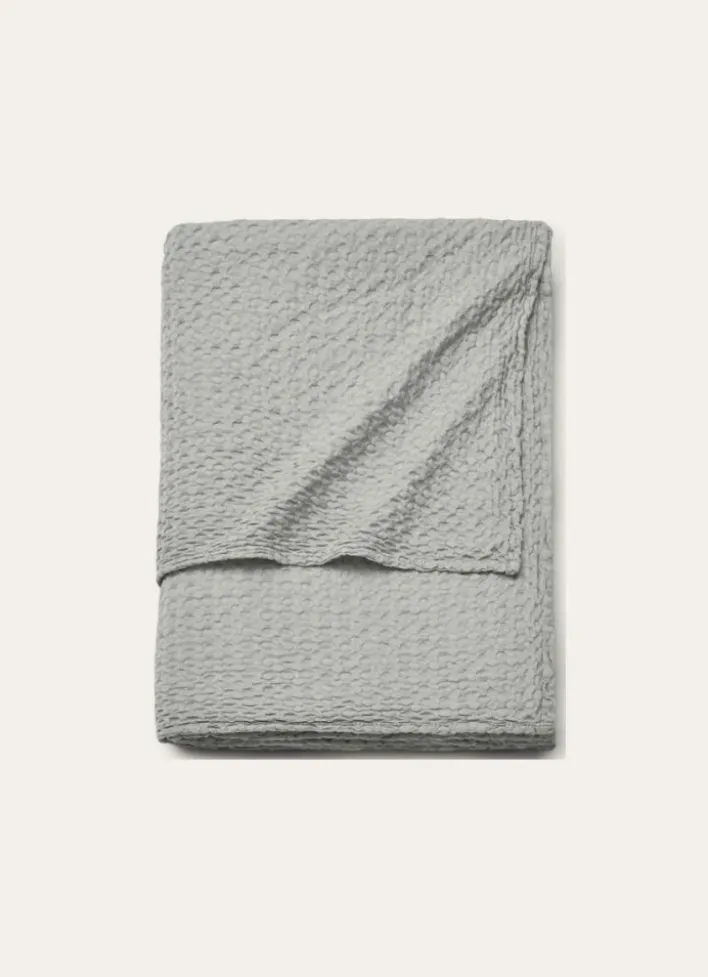 JETÉ DE LIT EN COTON LAVÉ NID D'ABEILLEANTHRACITE