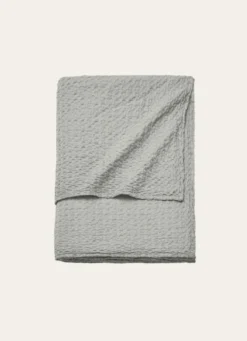 JETÉ DE LIT EN COTON LAVÉ NID D'ABEILLEANTHRACITE