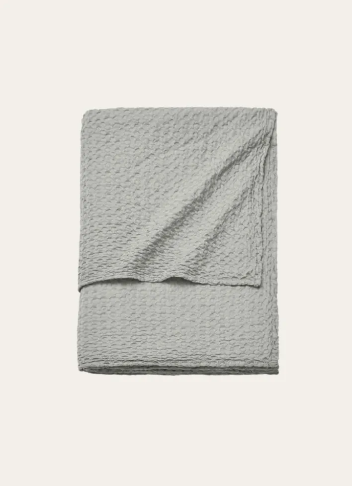 JETÉ DE LIT EN COTON LAVÉ NID D'ABEILLEANTHRACITE