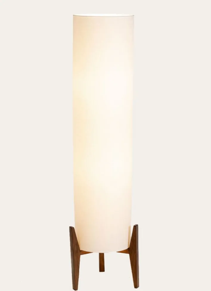 LAMPADAIRE TUBE ECRU/BOIS
