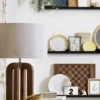 LAMPE SCULPTURE H68 CM MARRON