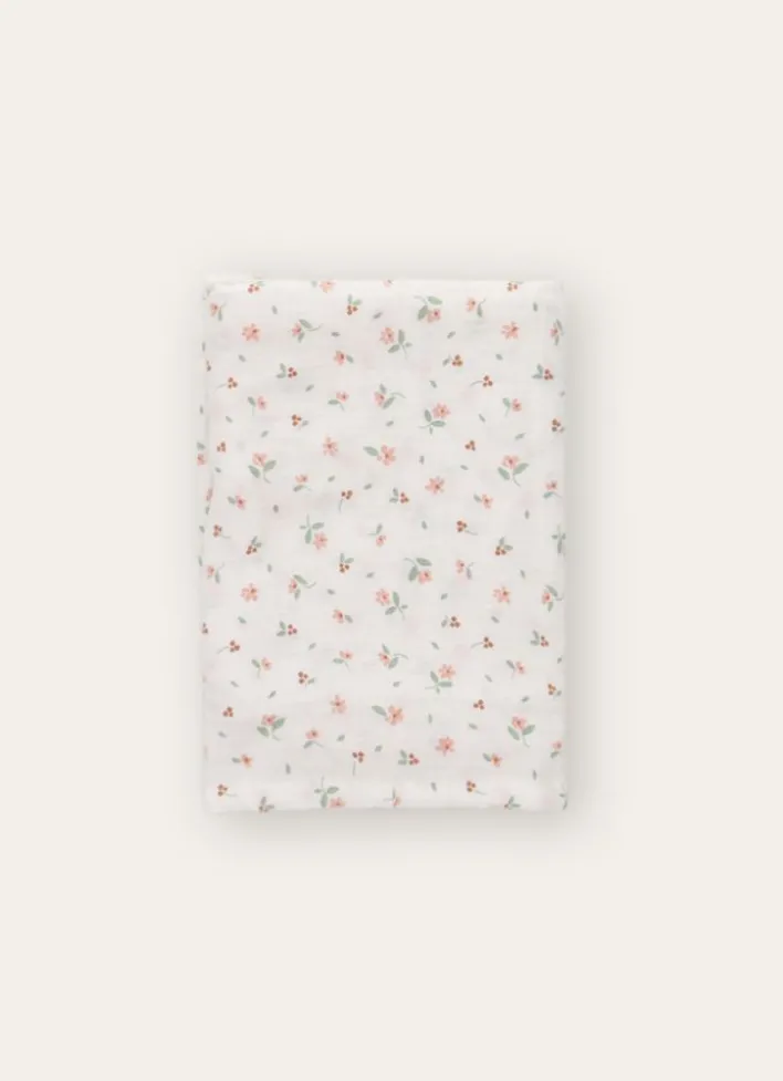 LANGE PETITES FLEURS EN GAZE DE COTON ÉCRU