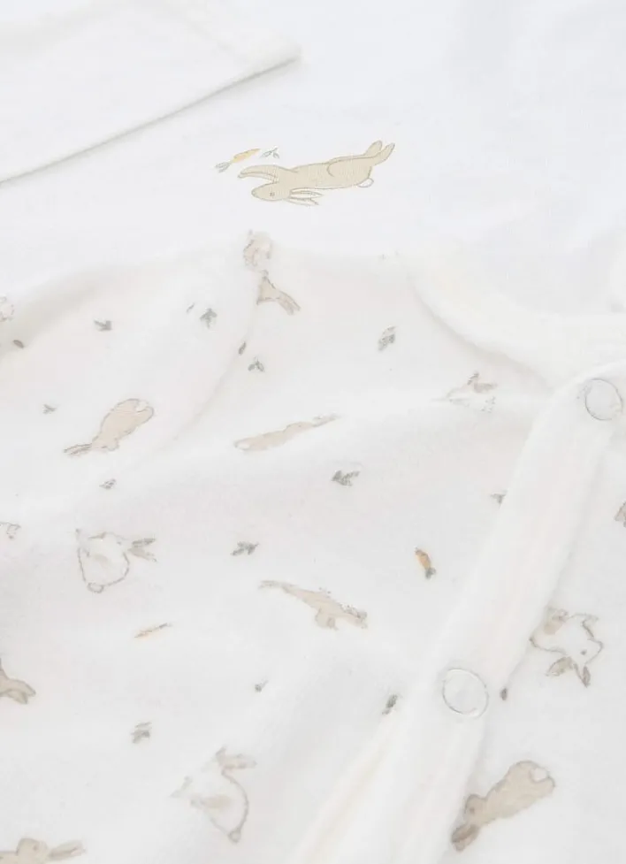 LAPIN SET GRENOUILLÈRE ET BODY ÉCRU