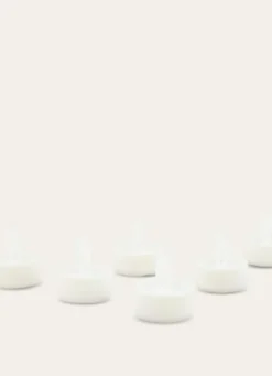 LOT DE 6 BOUGIES LED FORMAT CHAUFFE-PLATS ECRU