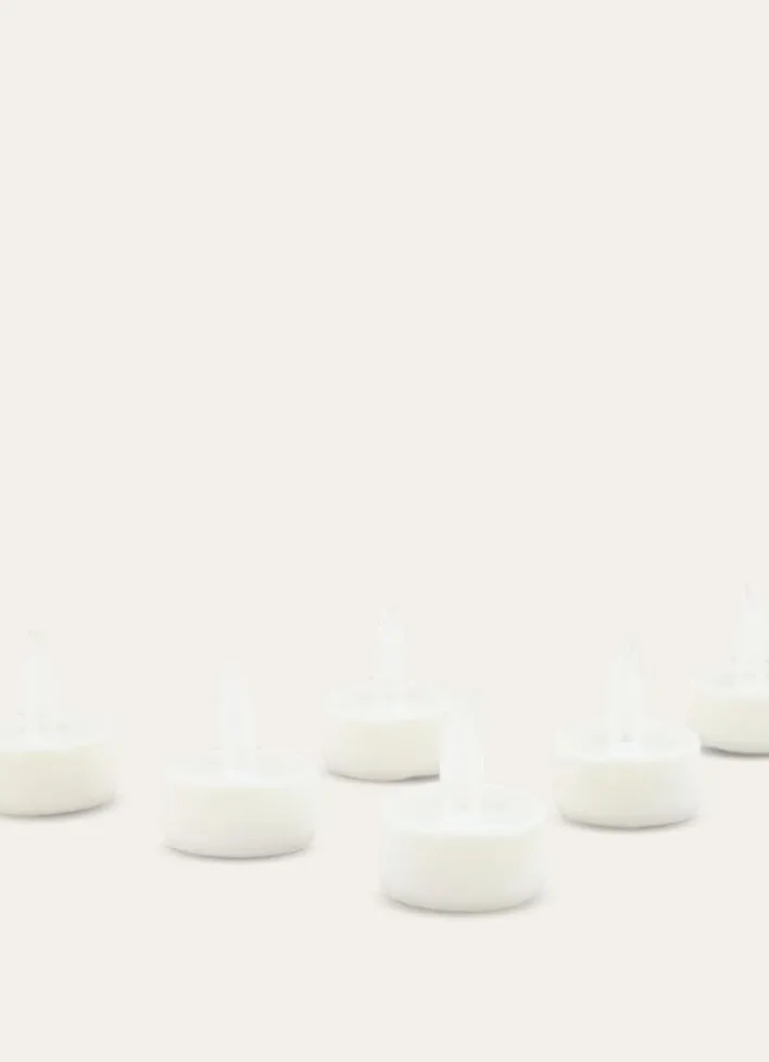 LOT DE 6 BOUGIES LED FORMAT CHAUFFE-PLATS ECRU