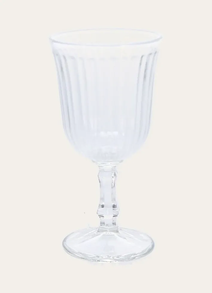 LOT DE 6 GRANDS VERRES À VIN SUR PIED TRANSPARENT