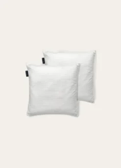 LOT DE 2 OREILLERS CARRÉS CONFORT HÔTELIER BLANC