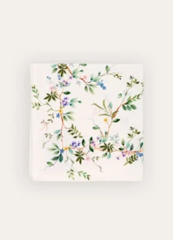 LOT DE 2 SERVIETTES EN TWILL DE COTON IMPRIMÉ FLOR MULTICOLORE/BLANC