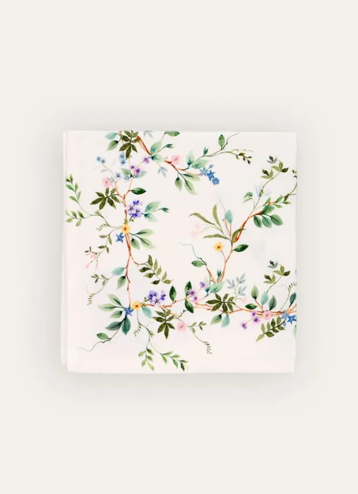 LOT DE 2 SERVIETTES EN TWILL DE COTON IMPRIMÉ FLOR MULTICOLORE/BLANC