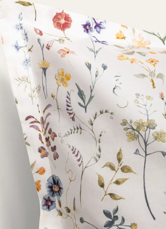 LOT DE2 TAIES D'OREILLER EN PERCALE FARRAH MULTICOLORE