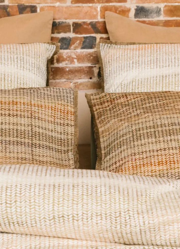 LOT DE 2 TAIES D'OREILLER EN PERCALE LAVÉE TAIGA MULTICOLORE