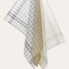 LOT DE 3 TORCHONS EN COTON BEIGE