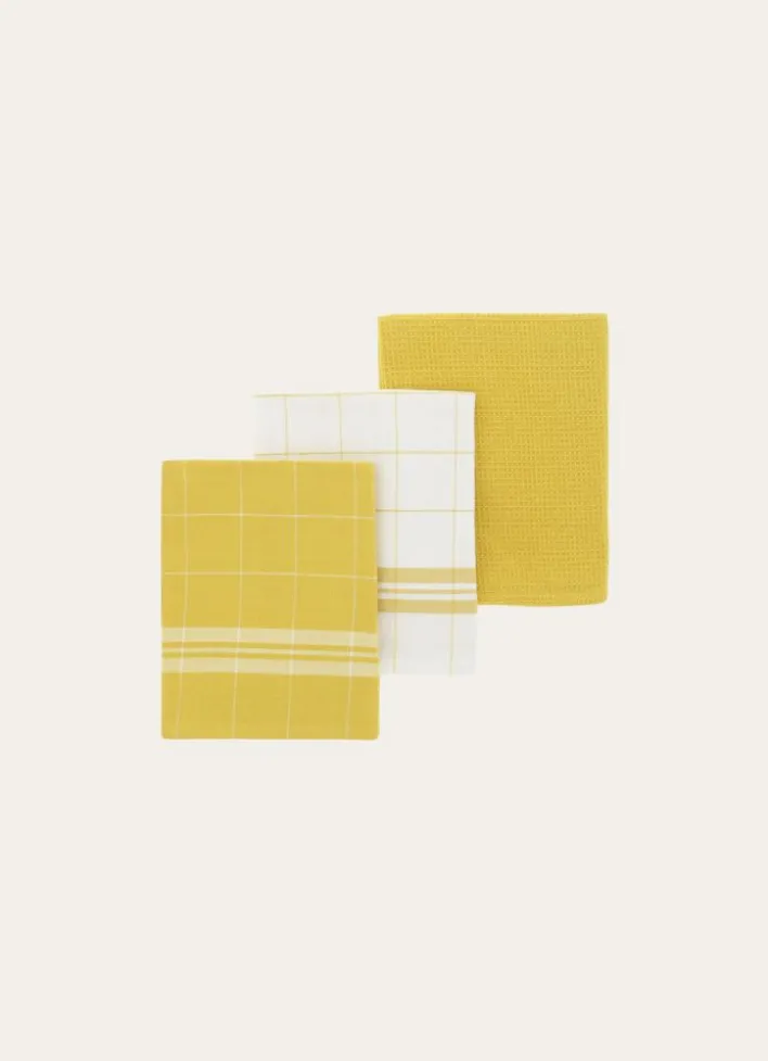 LOT DE 3 TORCHONS EN COTON MIEL