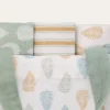 LOT DE 3 TORCHONS IMPRIMÉS MOTIF FEUILLES MULTICOLORE