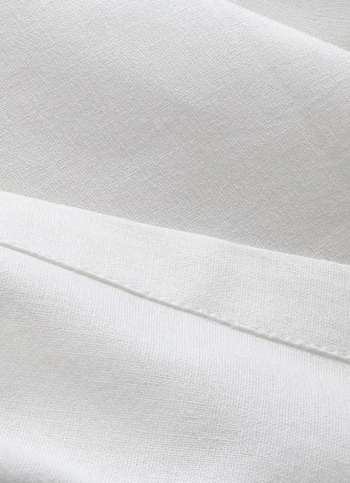 LOT 4 SERVIETTES EN COTON BLANC/VERT