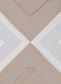 LOT 4 SERVIETTES EN COTON BLANC/BEIGE