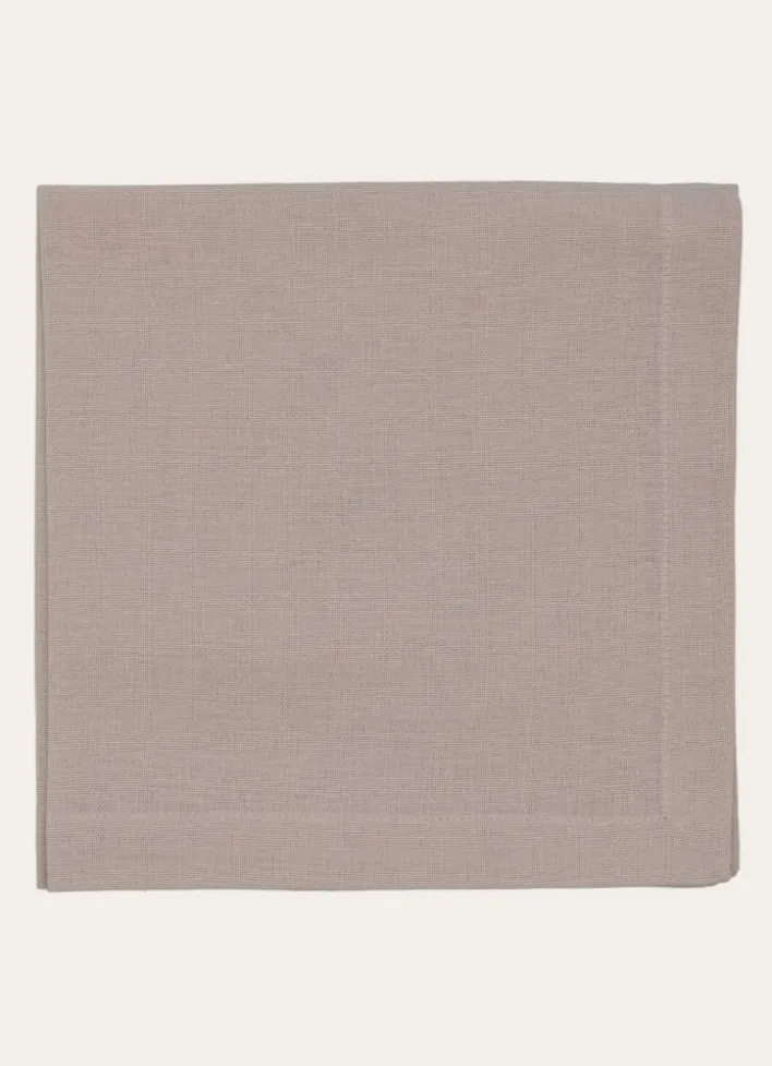LOT 4 SERVIETTES EN COTON BLANC/BEIGE
