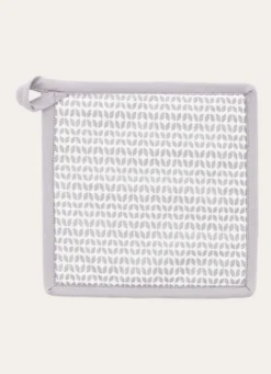 MANIQUE DE CUISINE EN COTON IMPRIMÉ MINI MOTIFS GRIS