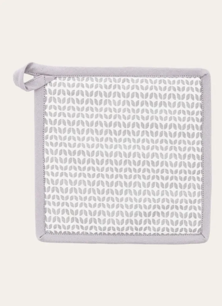 MANIQUE DE CUISINE EN COTON IMPRIMÉ MINI MOTIFS GRIS