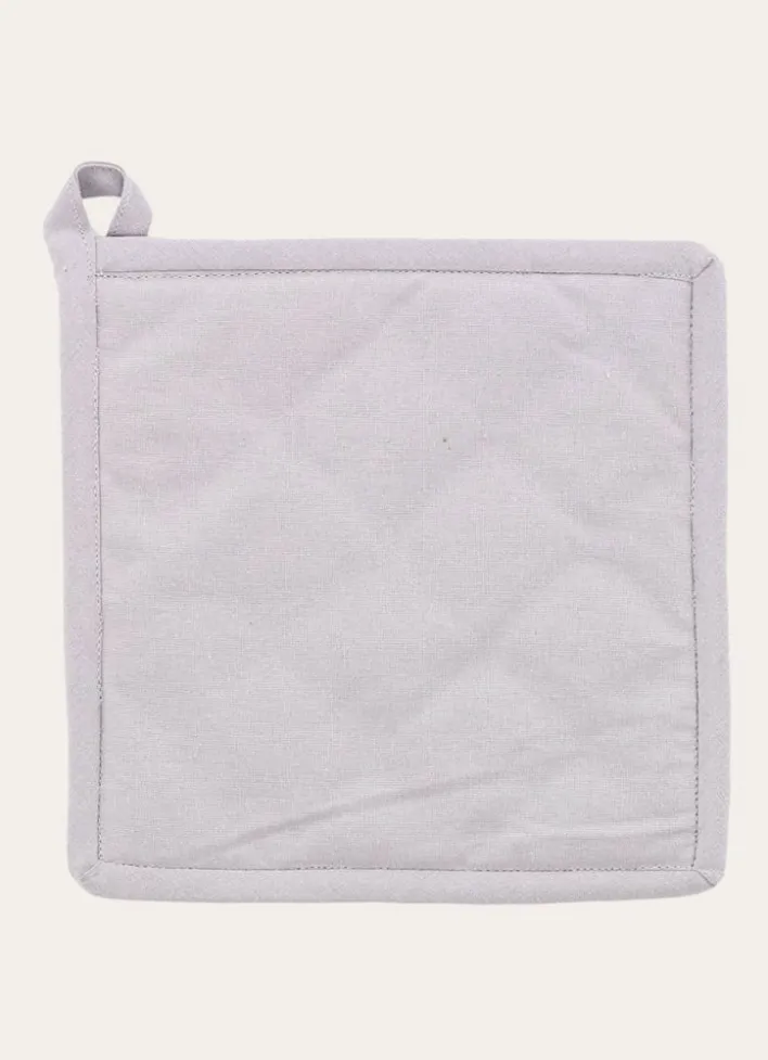 MANIQUE DE CUISINE EN COTON IMPRIMÉ MINI MOTIFS GRIS