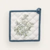 MANIQUE DE CUISINE MOTIF FEUILLAGE MULTICOLORE/BLANC