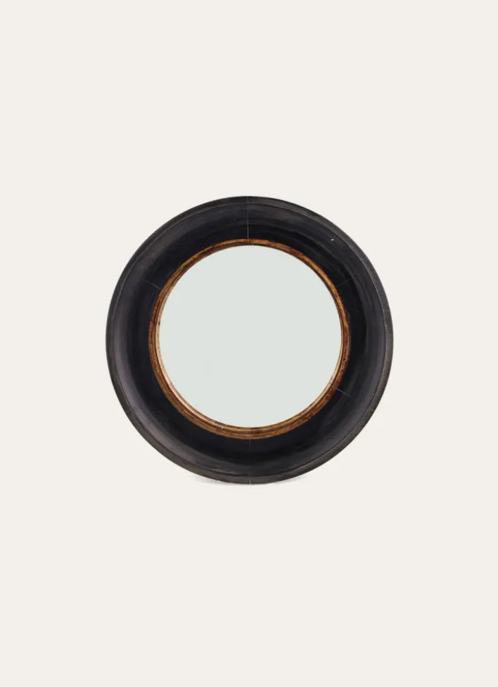 MIROIR ROND GRAND MODÈLE NOIR/DORÉ