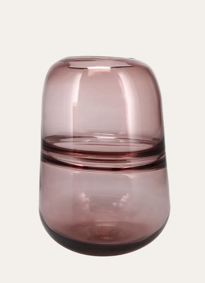 MOYEN VASE EN VERRE RICOCHET ROSE