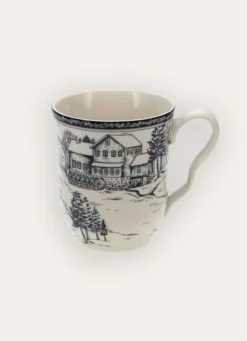MUG EN GRÈS MOTIF HIVERNAL SYLVAINE GRIS