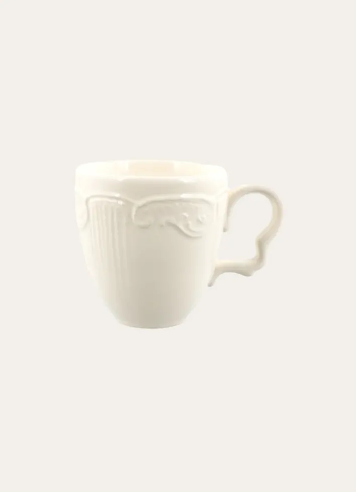 MUG EN GRÈS ORNEMENTÉ CREME