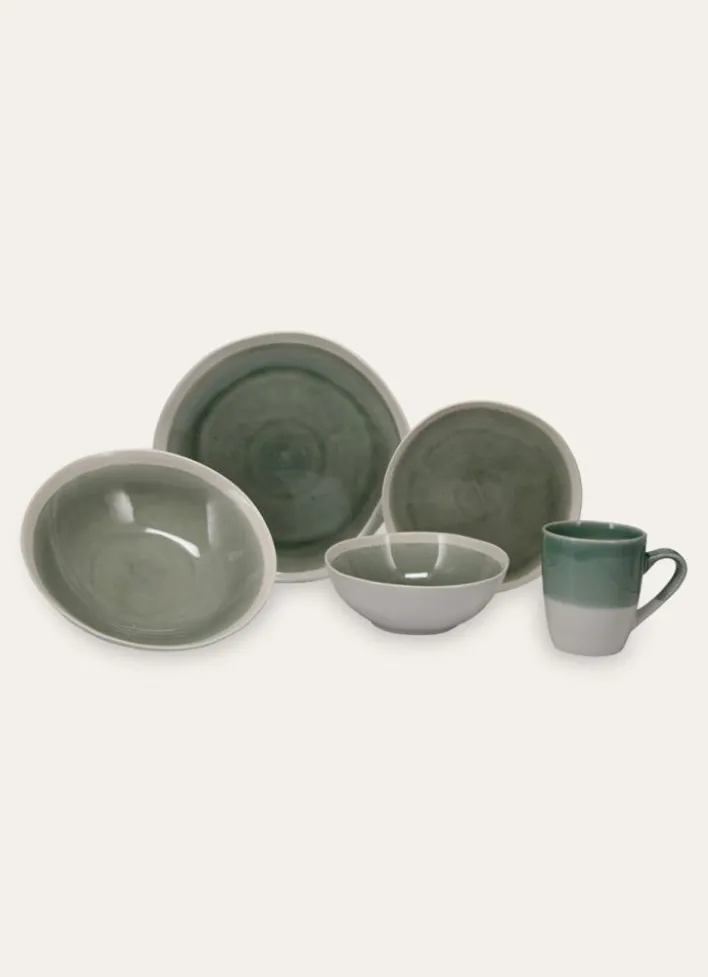 MUG EN GRÈS RÉACTIF VERT DE GRIS