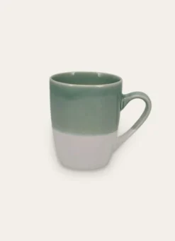 MUG EN GRÈS RÉACTIF VERT DE GRIS