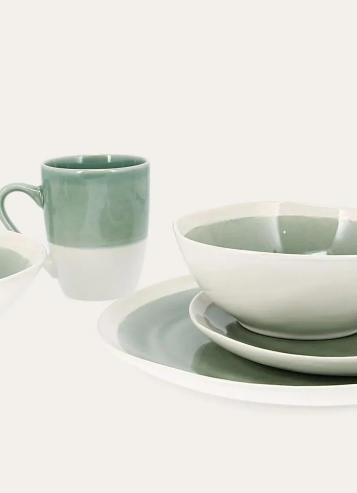 MUG EN GRÈS RÉACTIF VERT DE GRIS