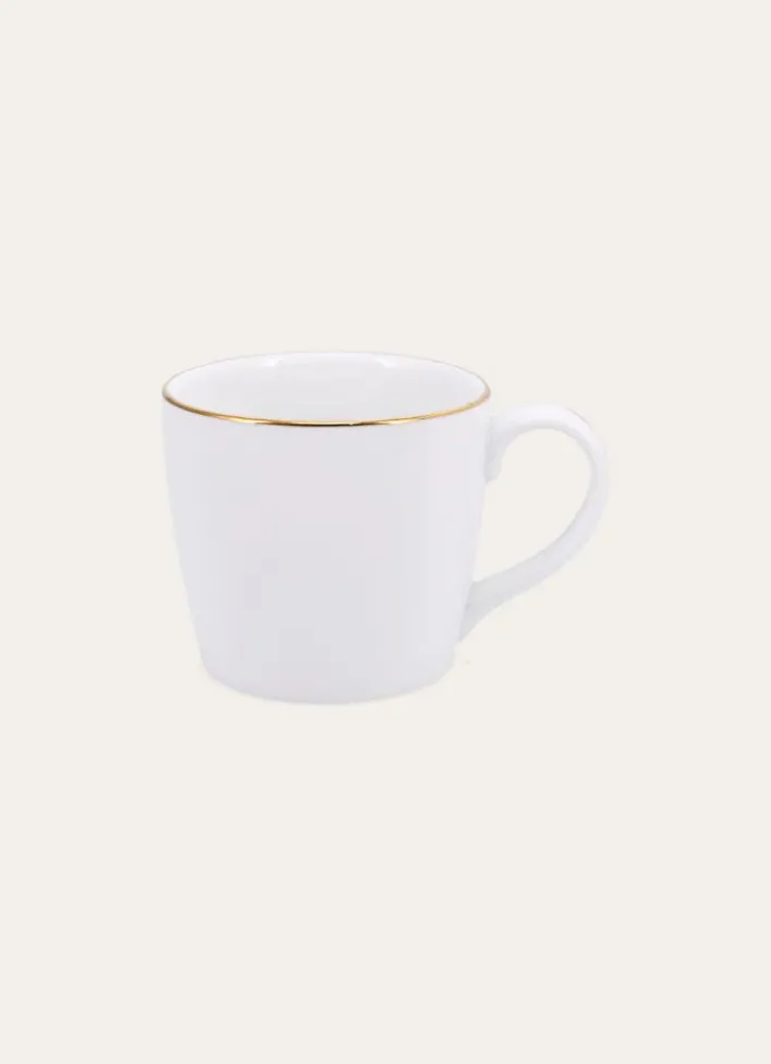MUG EN PORCELAINE AVEC LISERÉ DORÉ BLANC