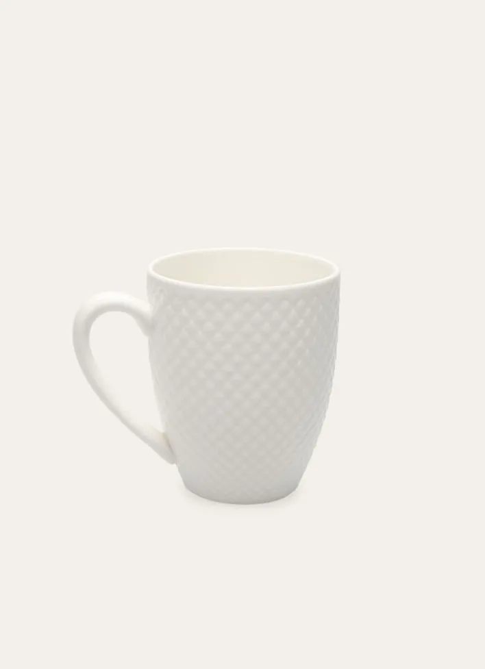 MUG EN PORCELAINE EMBOSS BLANC