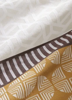 NAPPE AIJA JAQUARD MODERNE EN COTON MULTICOLORE/JAUNE