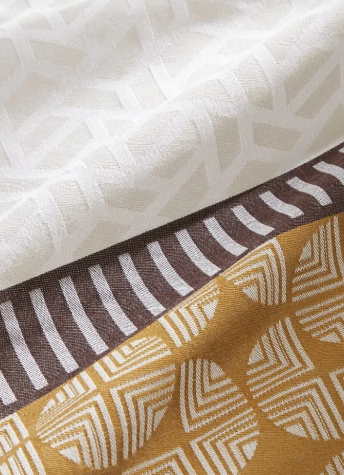 NAPPE AIJA JAQUARD MODERNE EN COTON MULTICOLORE/JAUNE