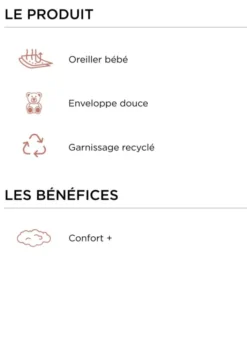 OREILLER BÉBÉ MOELLEUX BLANC