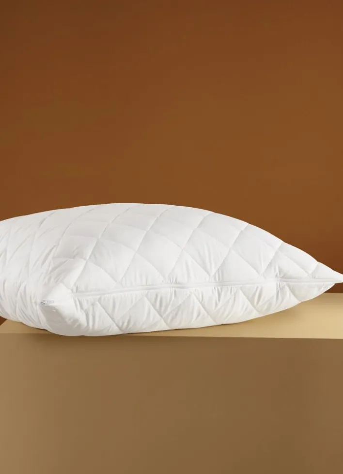 OREILLER CARRÉ DOUBLE CONFORT MOELLEUX / FERME BLANC