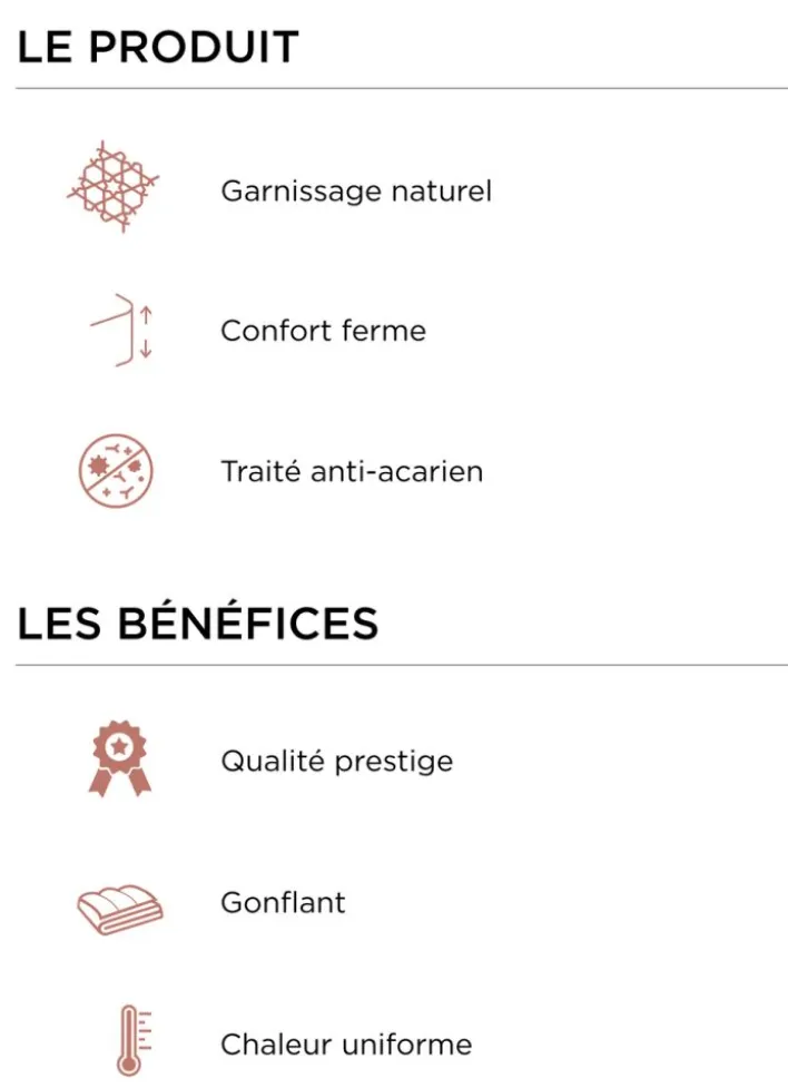 OREILLER CARRÉ NATUREL FERME ANTI-ACARIENS BLANC