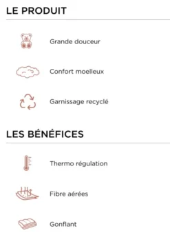 OREILLER MOELLEUX EN PERCALE DE COTON BLANC