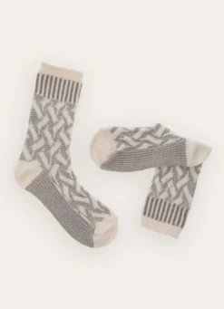 PAIRE DE CHAUSSETTES BICOLORES JESSIE ÉCRU